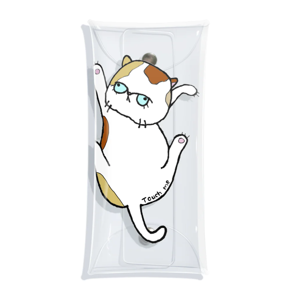 ぶさねこ　宅急便のTouch me わさび Clear Multipurpose Case