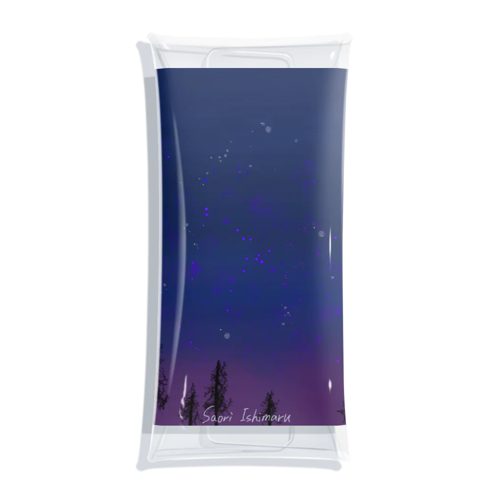 石丸沙織の濃紺と紫の星空 ほぼ全面版 Clear Multipurpose Case