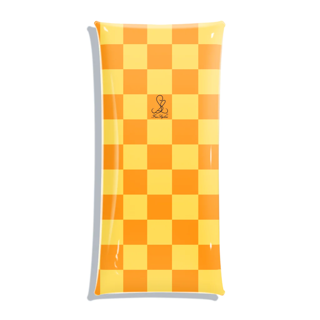 FreeStylersの【FreeStylers】check orange yellow Clear Multipurpose Case