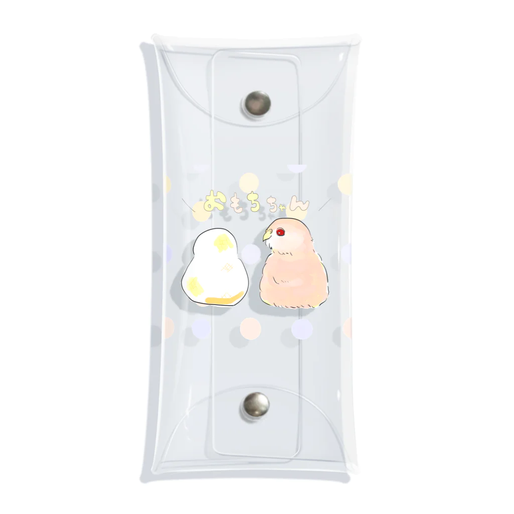 アキクサインコとウロコインコの【透明ドット】アキクサインコのおもちちゃん Clear Multipurpose Case