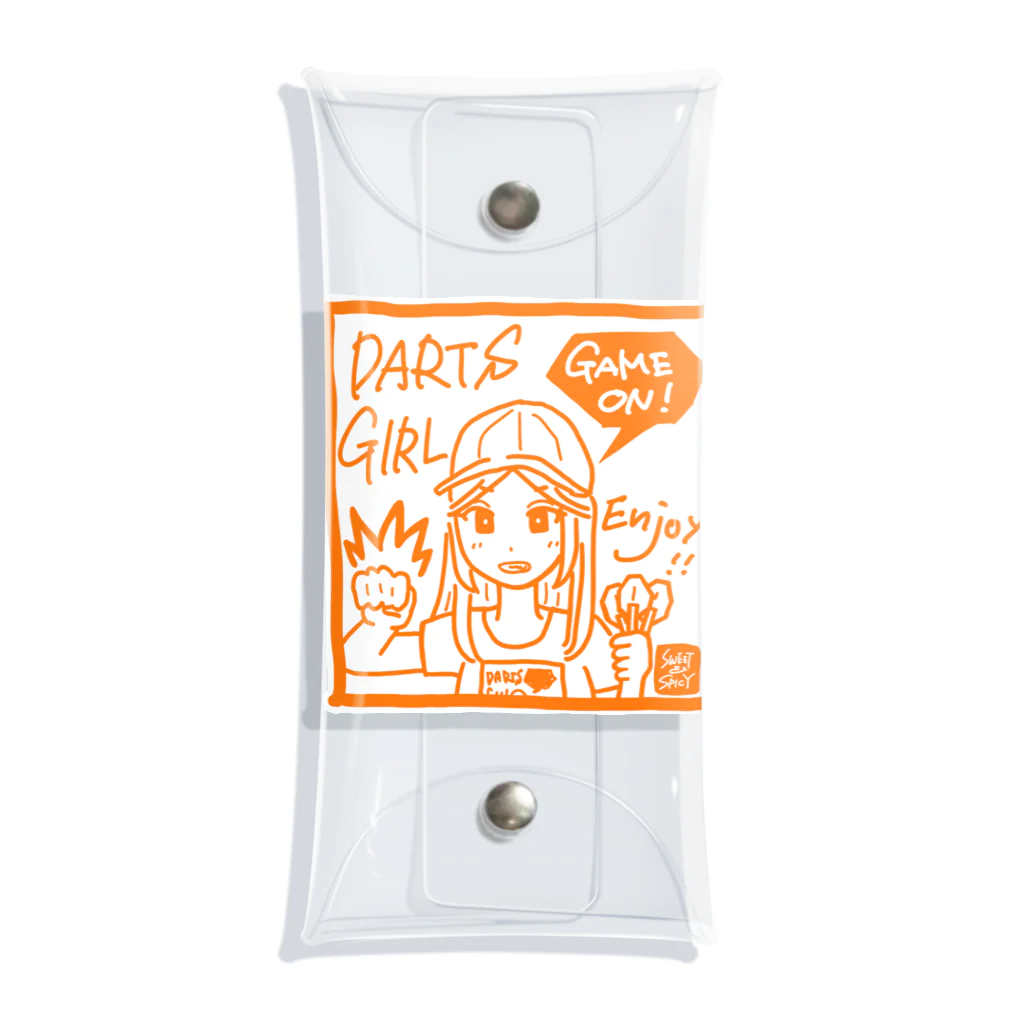 SWEET＆SPICY 【 すいすぱ 】ダーツのGAME ON!　【SPICY ORANGE】 Clear Multipurpose Case