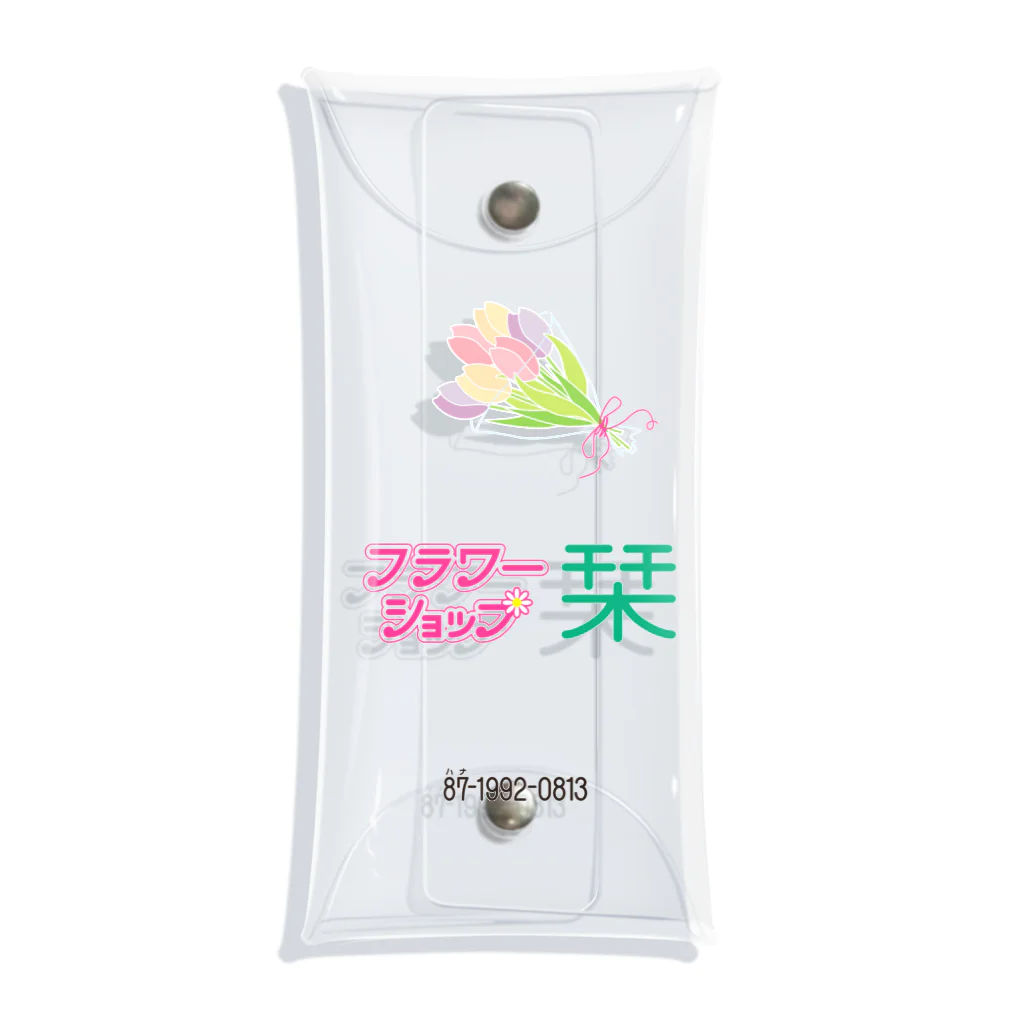 ヤンヤン商店のフラワーショップ栞　シンプル Clear Multipurpose Case