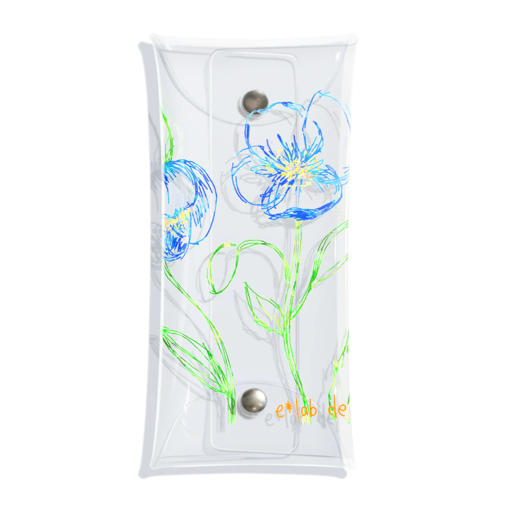 e*lab designの青い花_001 Clear Multipurpose Case