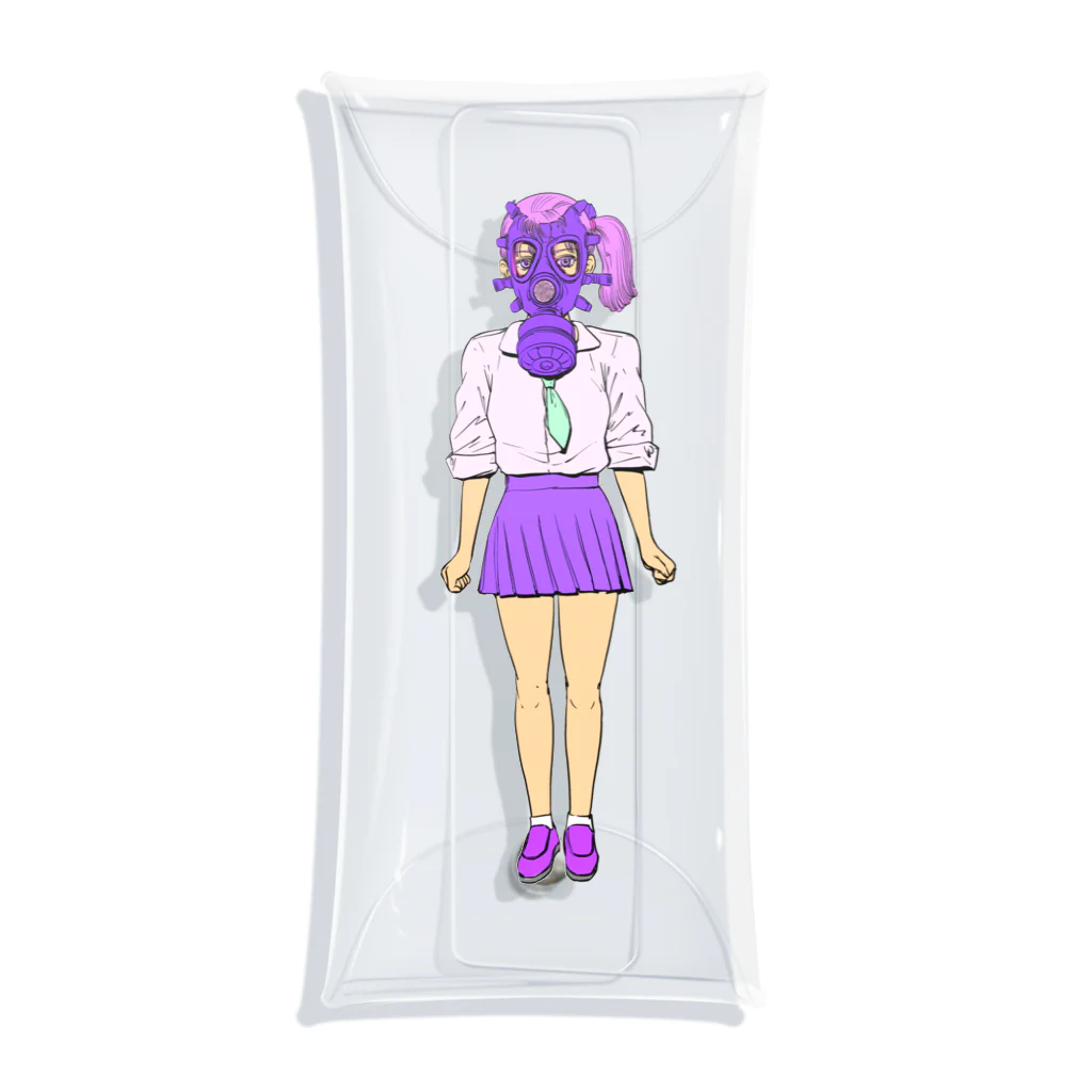 YASUHIRO DESIGNのgasmask girl Clear Multipurpose Case