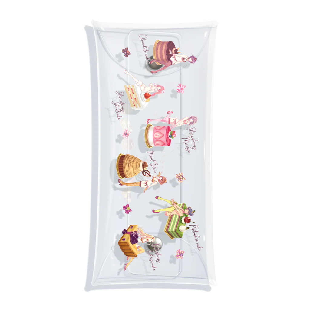 ERIMO–WORKSのSweets Lingerie clear multi case "SWEETS PARTY"  투명 동전 지갑