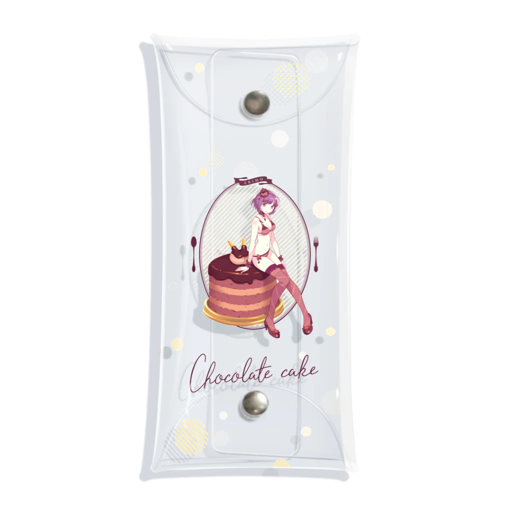 ERIMO–WORKSのSweets Lingerie clear multi case "Chocolate Cake"  Clear Multipurpose Case