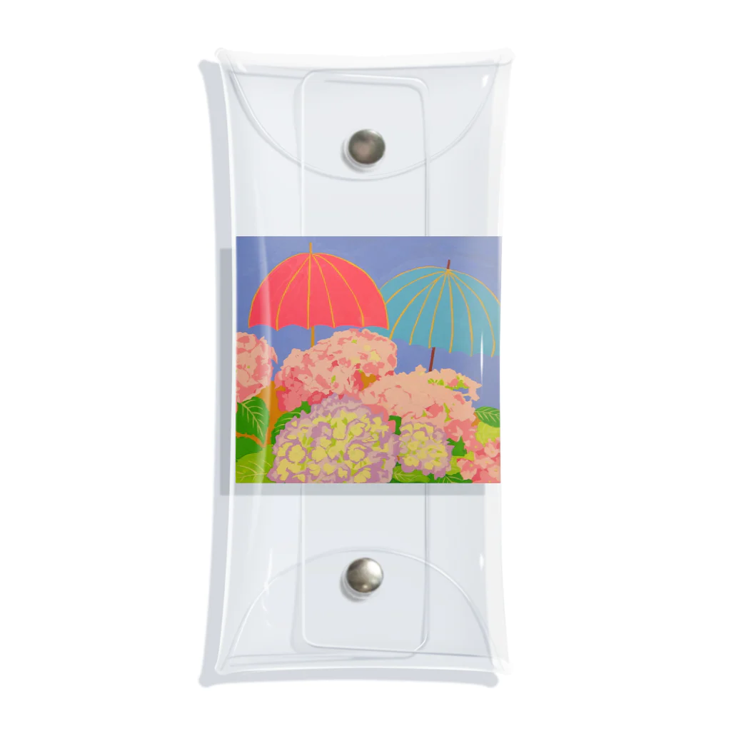 makiko-ekoyomiの傘紫陽花 Clear Multipurpose Case