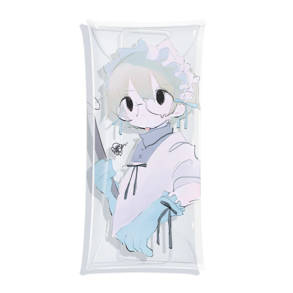 ゆーきんの絵ぐっずのそうじ当番 Clear Multipurpose Case