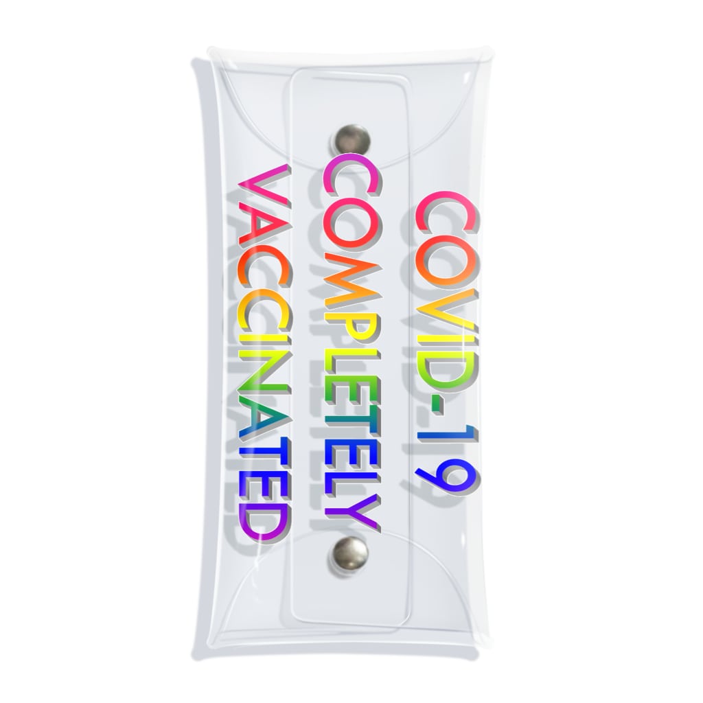 でおきしりぼ子のCOVID-19_ワクチン完全接種済(縦) Clear Multipurpose Case