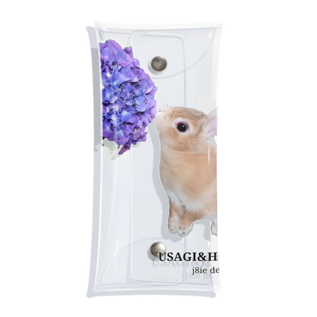 j8ie de vivre♪のうさぎと花　初めて紫陽花と出会ったうさぎ Clear Multipurpose Case