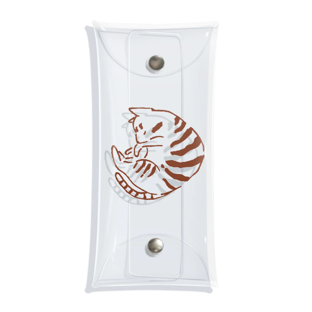 mymyのまるねこトラ Clear Multipurpose Case