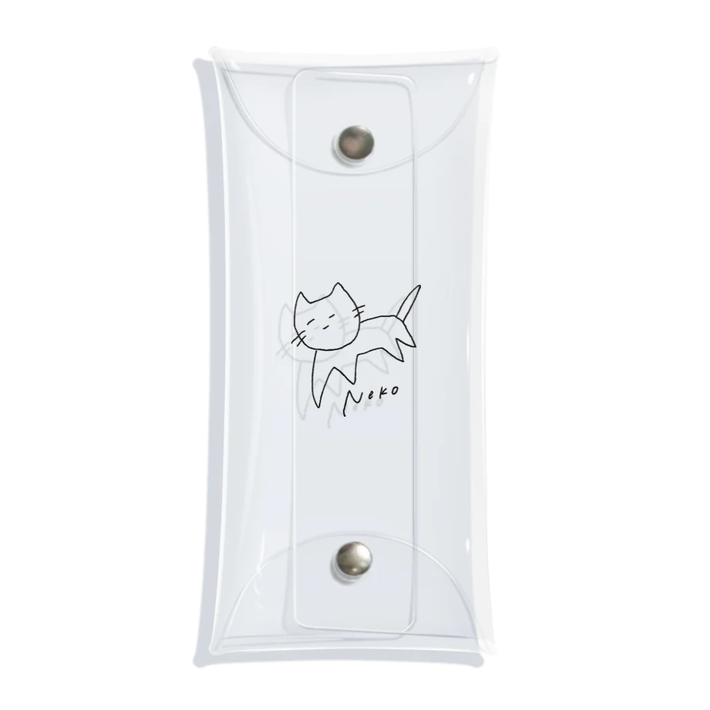 しの田サバニレの右前足が突き刺さるNeko-黒小- Clear Multipurpose Case