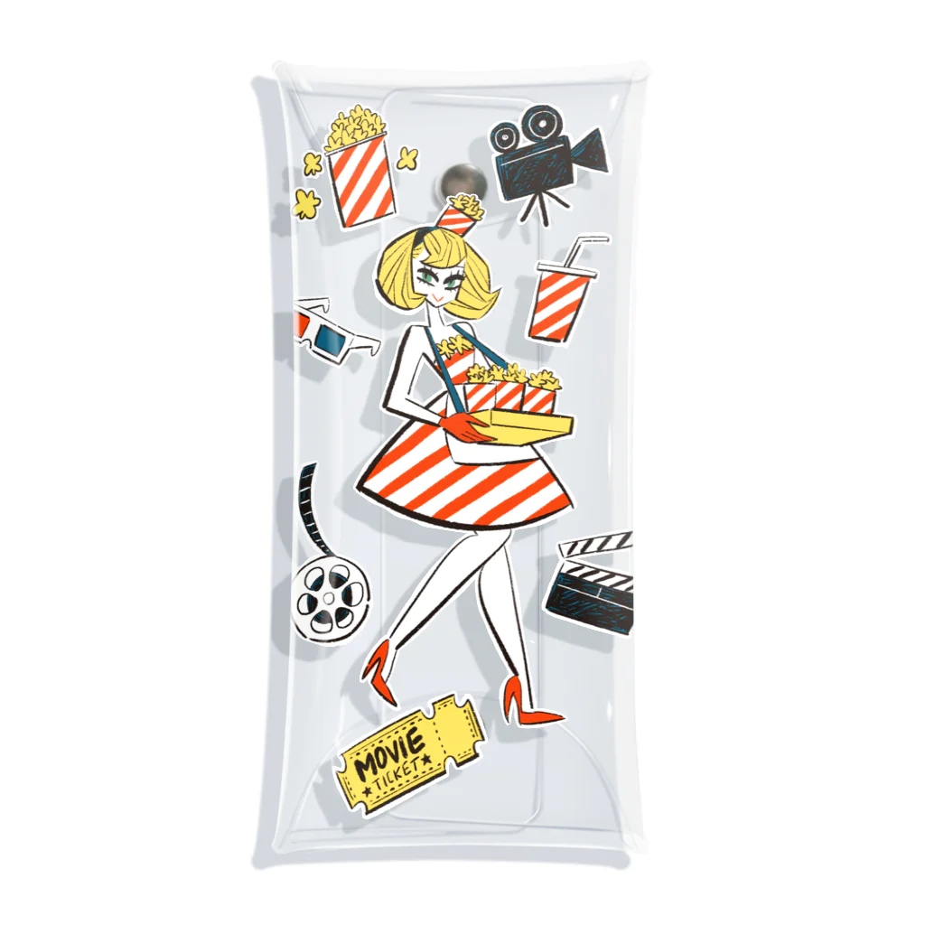 nawowow shopのPopcorn Girl Clear Multipurpose Case