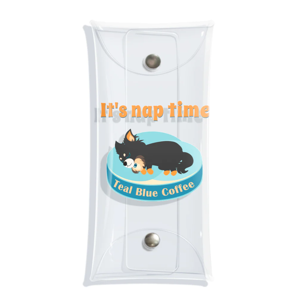 Teal Blue Coffeeのお昼寝の時間　-puppy teal- Clear Multipurpose Case