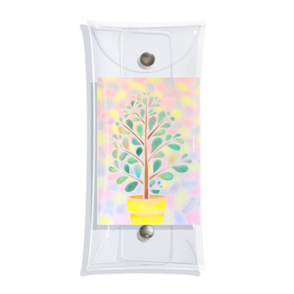 ミズノ リエ　グッズのミズノリエ「鉢植えの木」 Clear Multipurpose Case