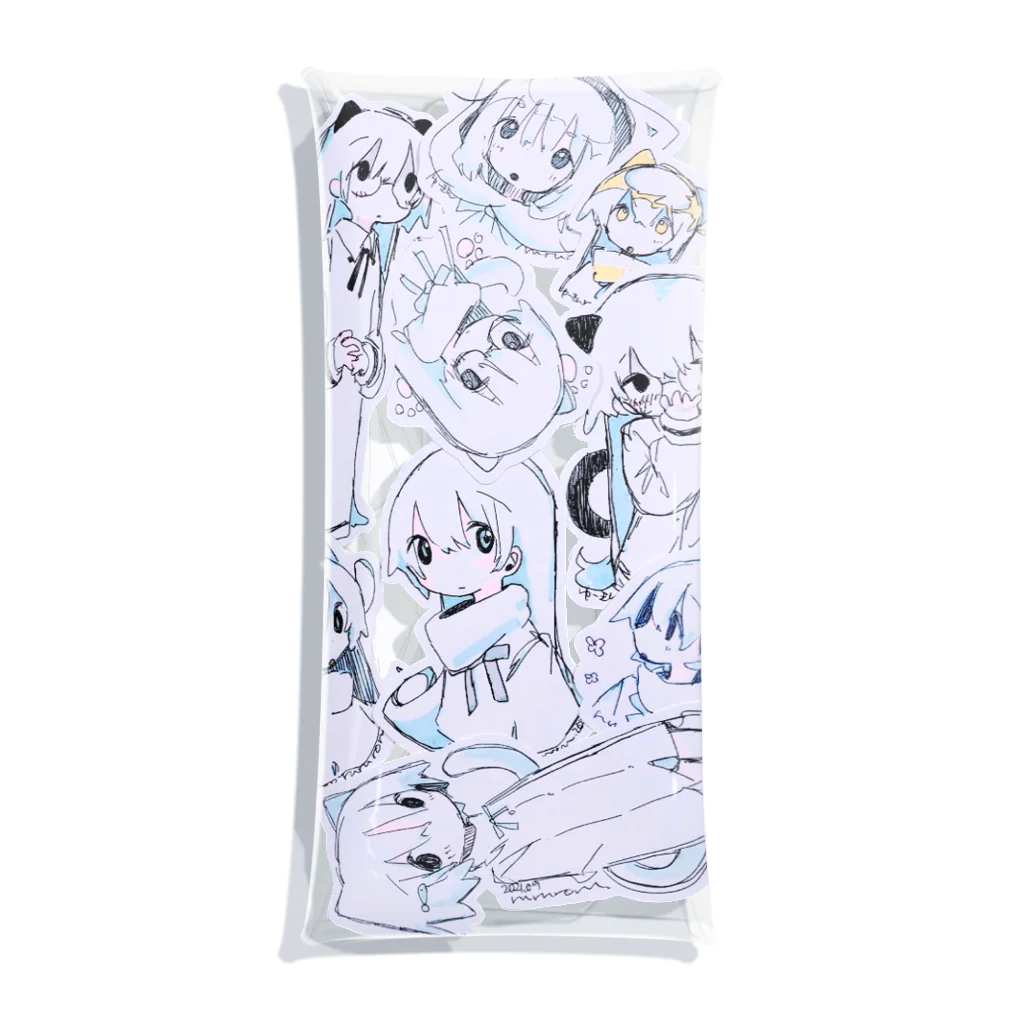 ゆーきんの絵ぐっずのわちゃわちゃ Clear Multipurpose Case