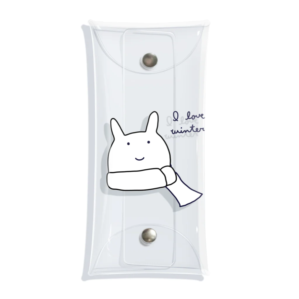 ぽのうさのI love winterうさ Clear Multipurpose Case