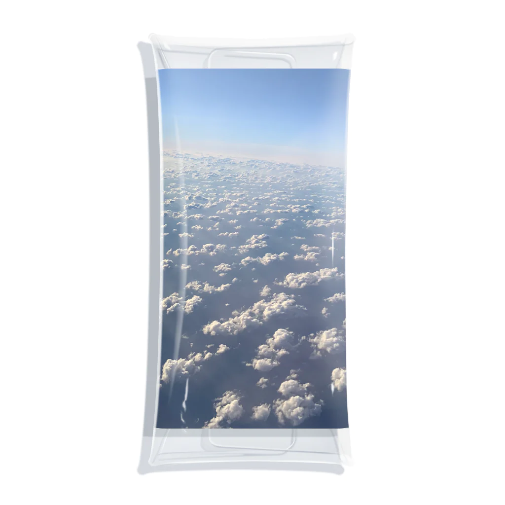 キャラバー会の空から見た雲 투명 동전 지갑