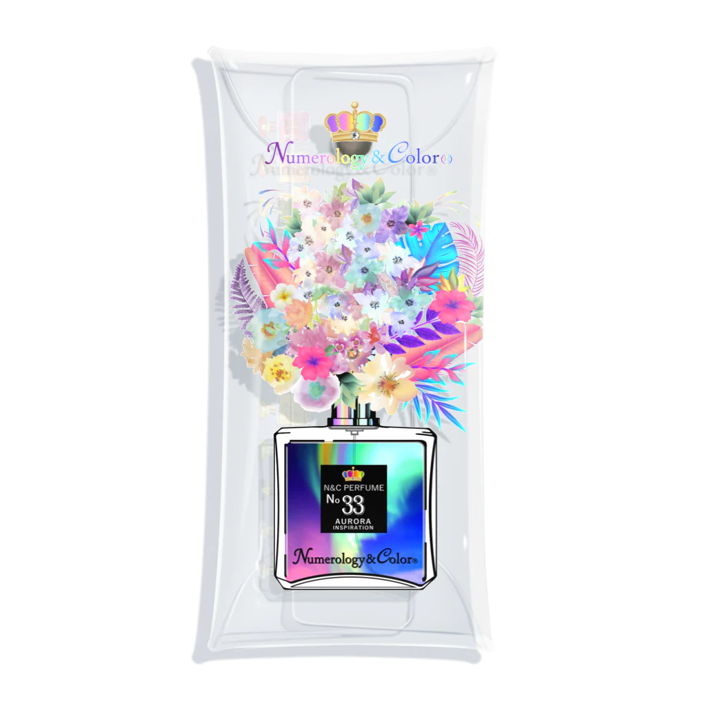 &i Designのアンドアイデザイン 数秘＆カラー🄬オマージュボトル No.33＆オーロラインスピレーション クリアマルチケース Clear Multipurpose Case