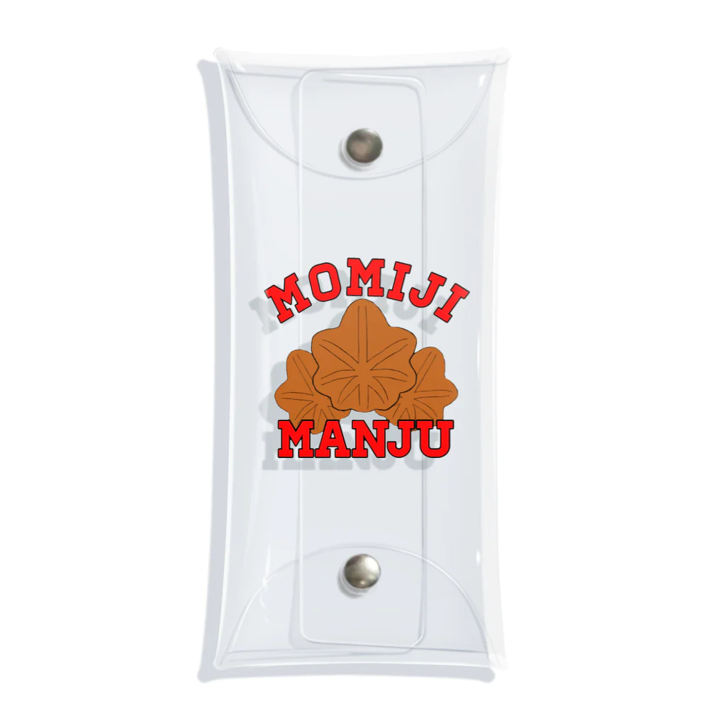 ヘンテコデザイン専門店　SYUNLABOのMOMIJI MANJU クリアマルチケース