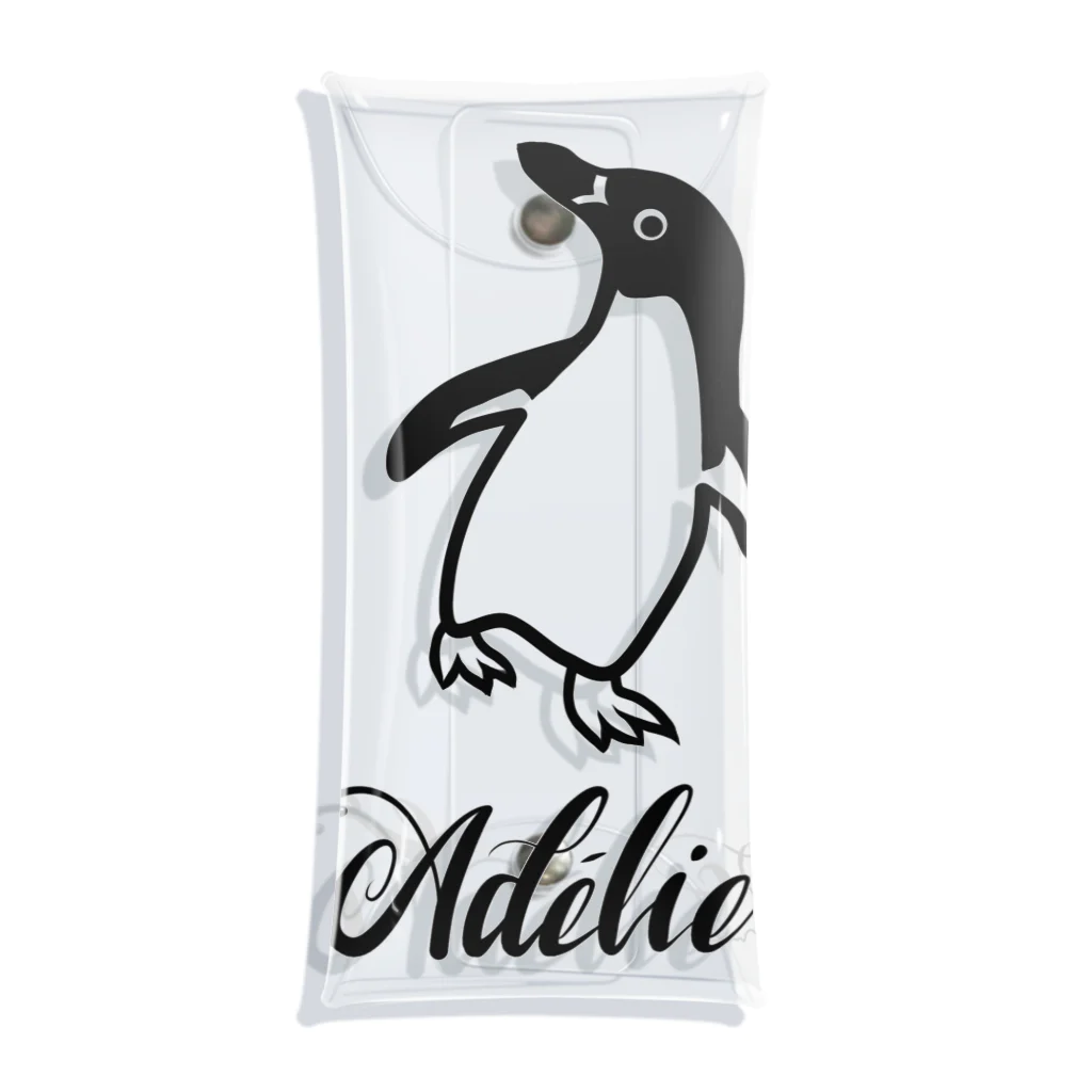 みみはんこ/消しゴムはんこのAdélie Penguin (+logo A) クリアマルチケース