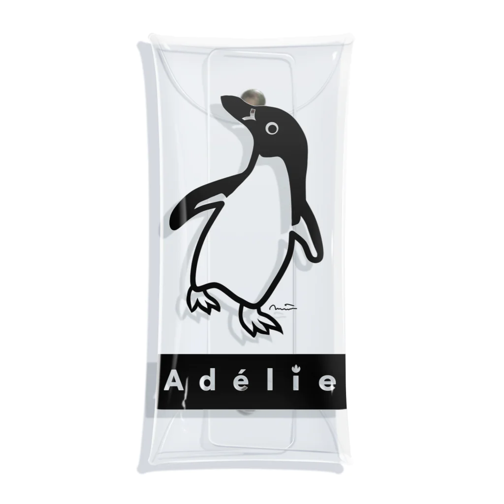 みみはんこ/消しゴムはんこのAdélie Penguin (+logo B) クリアマルチケース