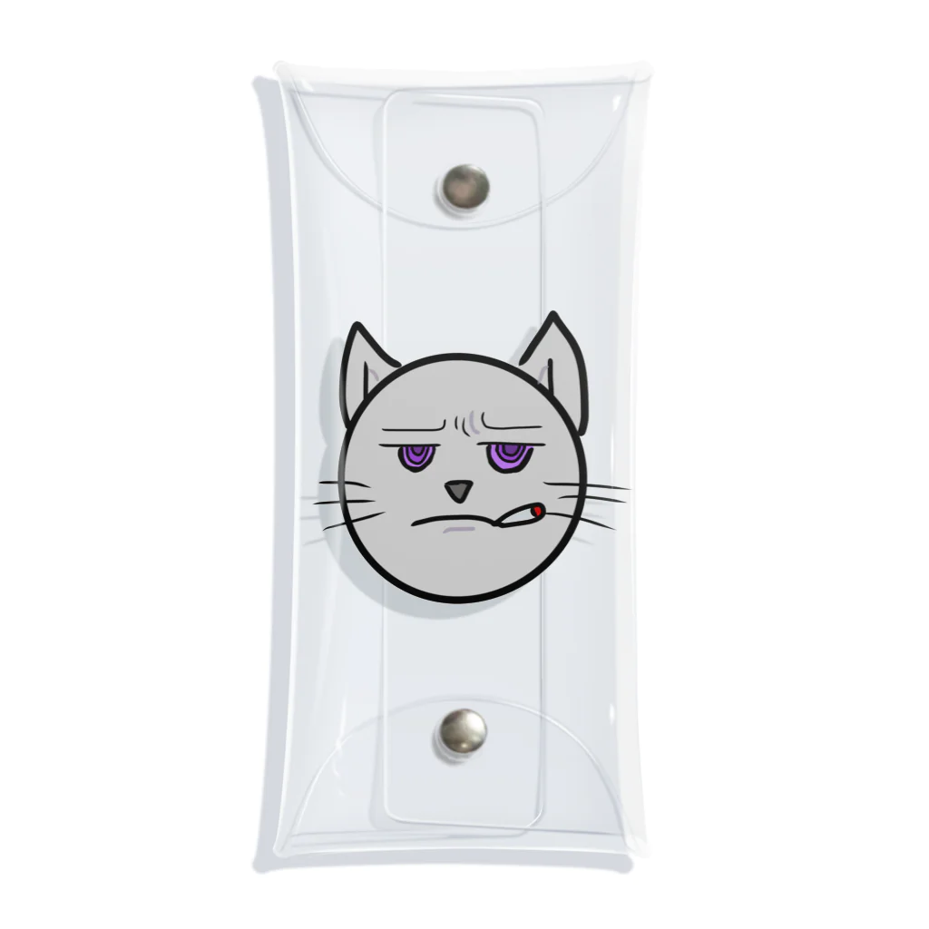 NYANGOROの不機嫌ふかし猫 Clear Multipurpose Case