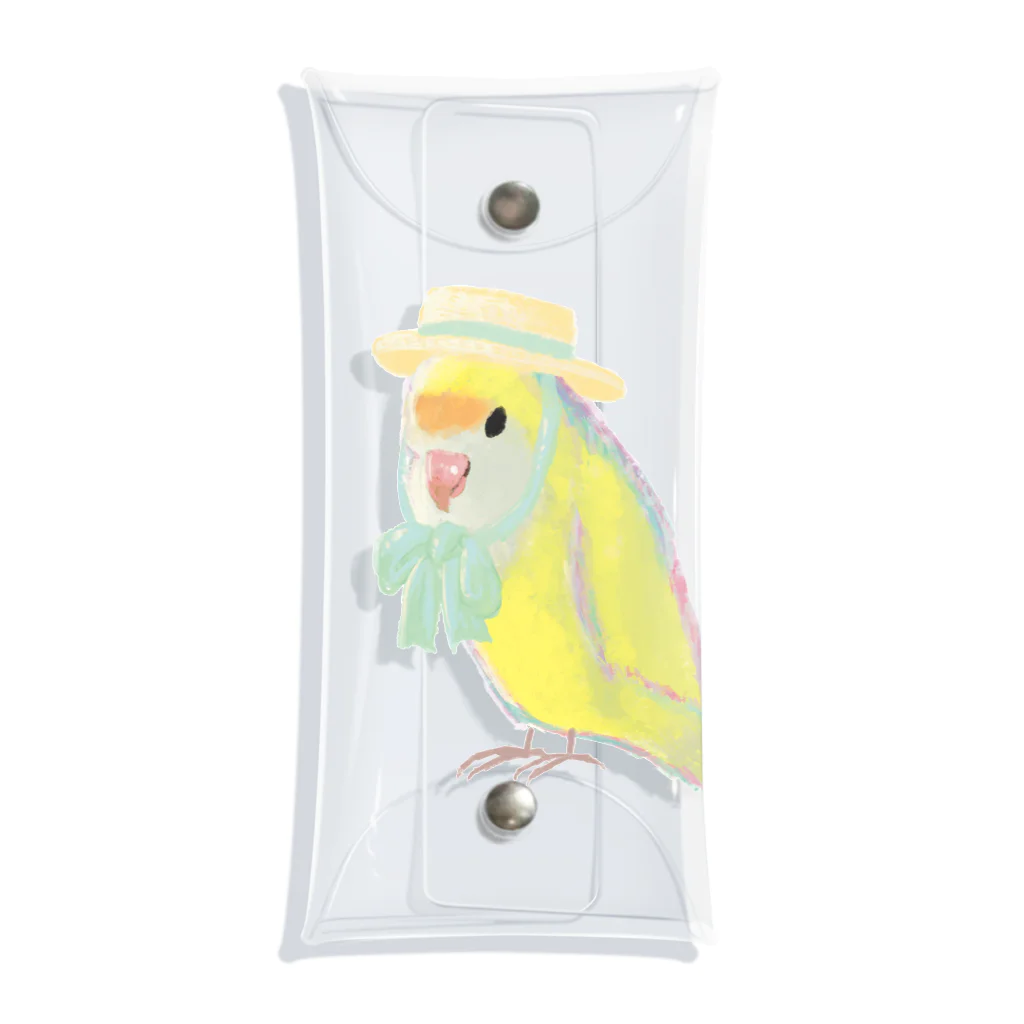 Colicoの麦わら帽子のコザクラインコ（クリーム） Clear Multipurpose Case