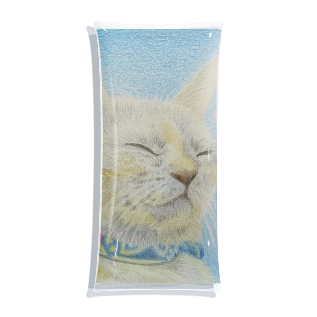 理絵のねこ ぬくぬく Clear Multipurpose Case