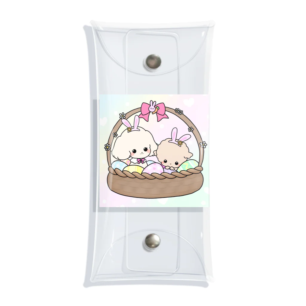 pote©o*  ハンドメイドドッグウェアの風香ちゃん涼香ちゃんイースターバージョン Clear Multipurpose Case