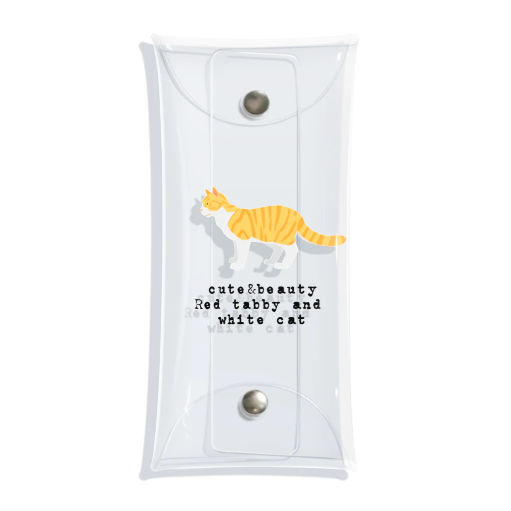 orange_honeyの猫1-8 茶白猫 투명 동전 지갑
