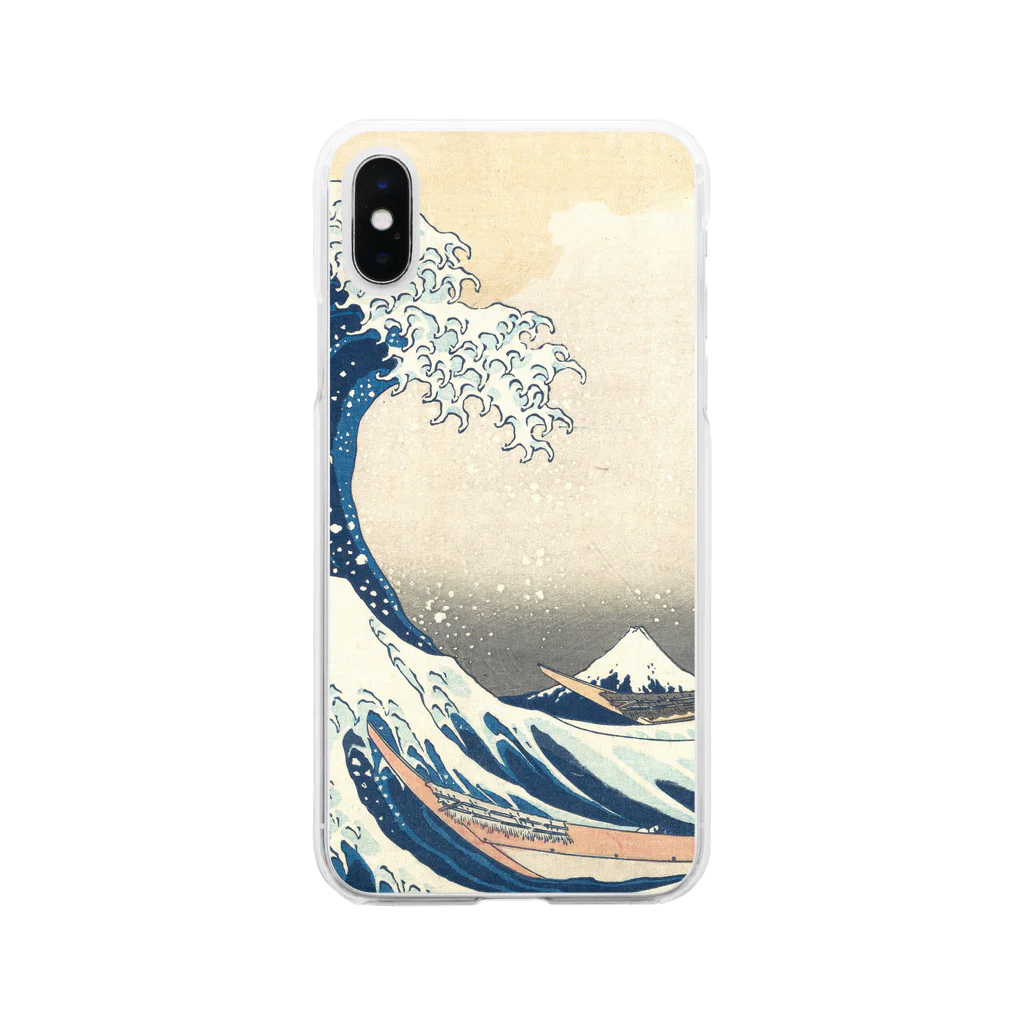 SONOTENI-ARTの003-001　葛飾北斎　『富嶽三十六景　神奈川沖浪裏』　クリア　スマホケース　iPhone XS/X専用デザイン　CC2 クリアスマホケース