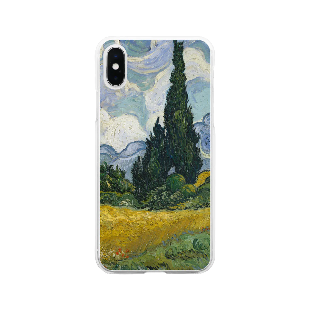 SONOTENI-ARTの005-015　ゴッホ　『糸杉のある麦畑』　クリア　スマホケース　iPhone XS/X専用デザイン　CC2 Clear Smartphone Case