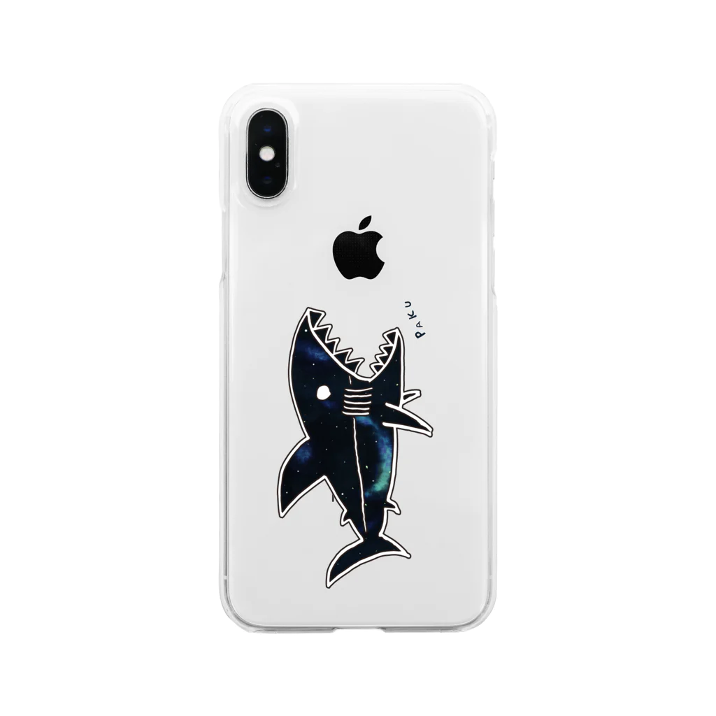 ユウレイのサメ(宇宙) Clear Smartphone Case