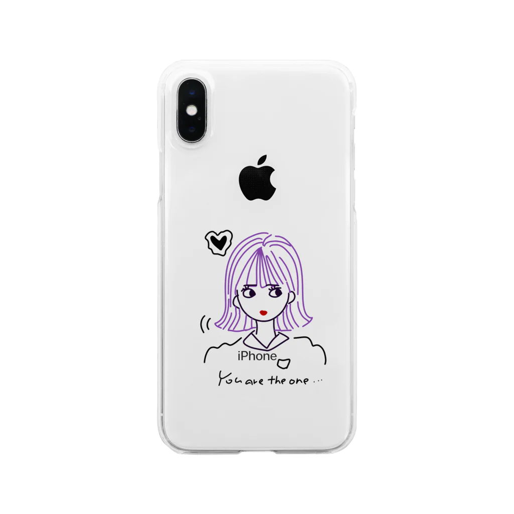 ｼ ｭ ﾘの紫髪の女の子 Clear Smartphone Case