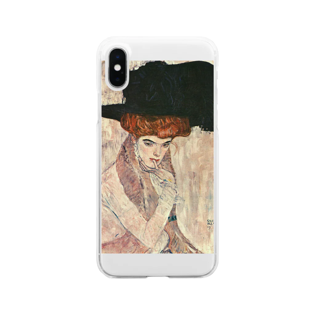 Art Baseのグスタフ・クリムト / 1910 / The Black Feather Hat / Gustav Klimt Clear Smartphone Case
