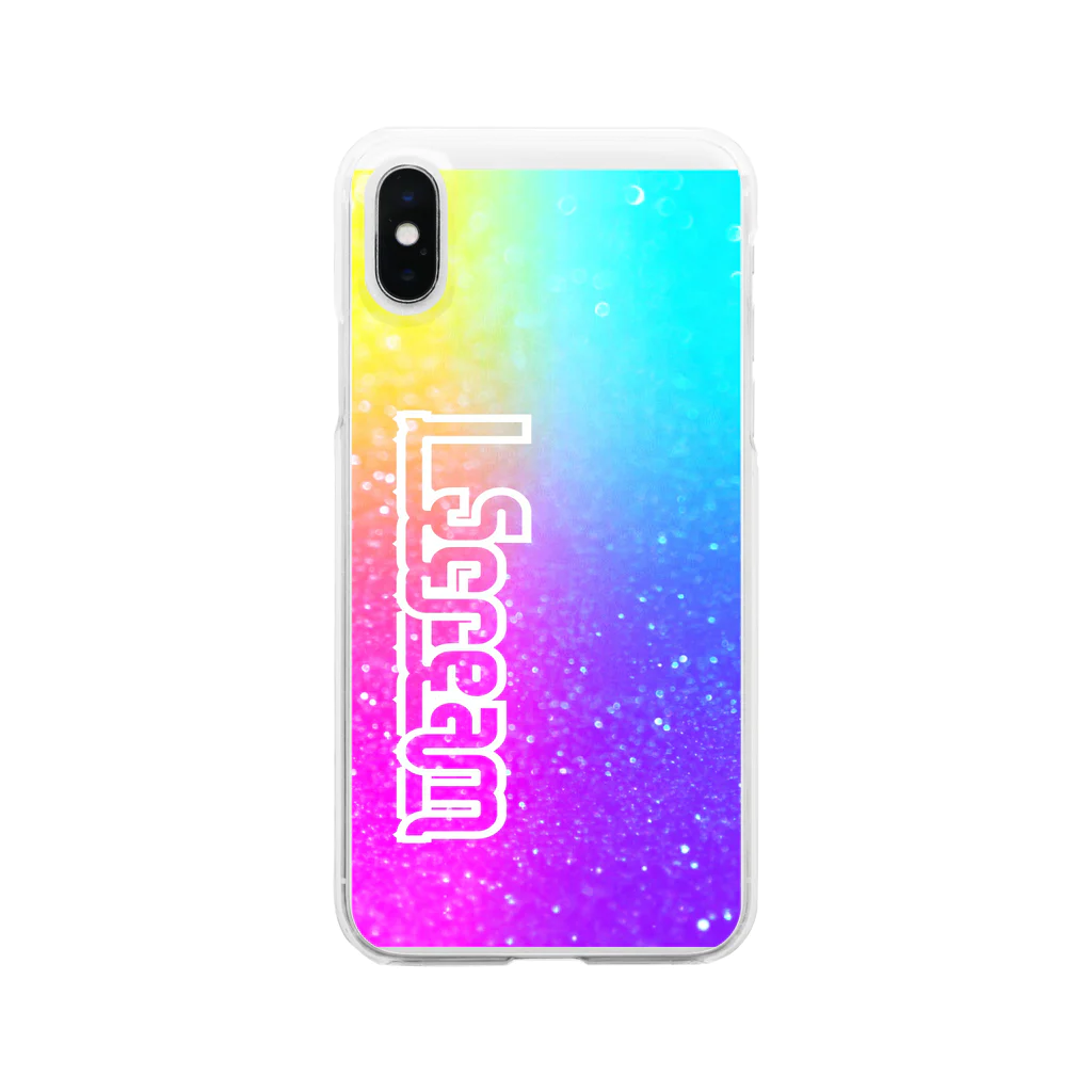 DOLUXCHIC RAYLOのWT I Scream Glitter Rainbow Clear Smartphone Case