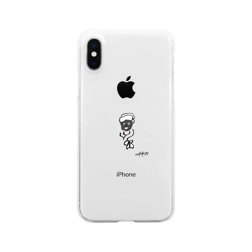 MAKO CREATION STOREのfacial mask white Clear Smartphone Case