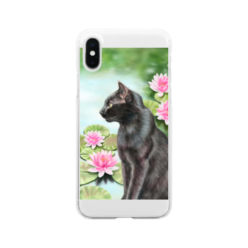 Ａｔｅｌｉｅｒ　Ｈｅｕｒｅｕｘの睡蓮と猫 Clear Smartphone Case