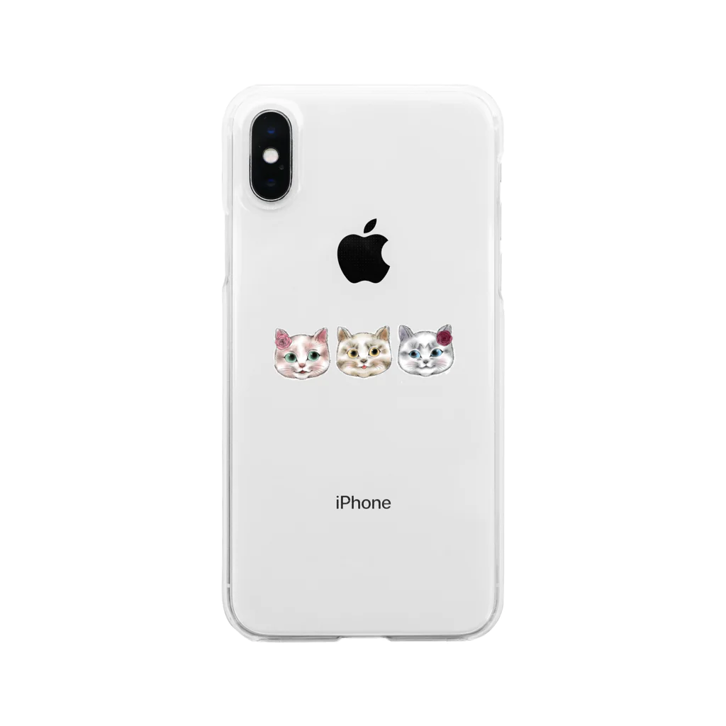 ねこまる雑貨店のねこまるとねこちゃんず Clear Smartphone Case