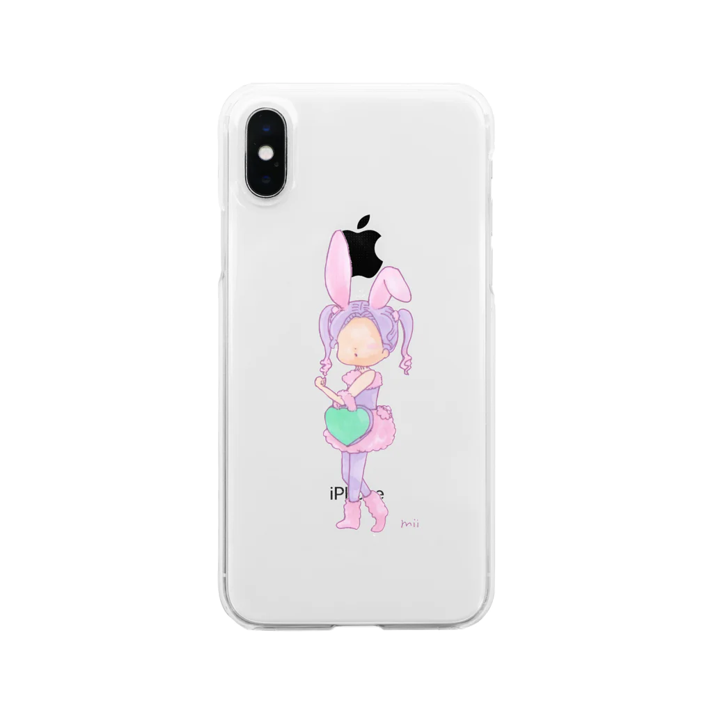 iMii(ｱｲﾐｰ)のピンクのウサギ Clear Smartphone Case