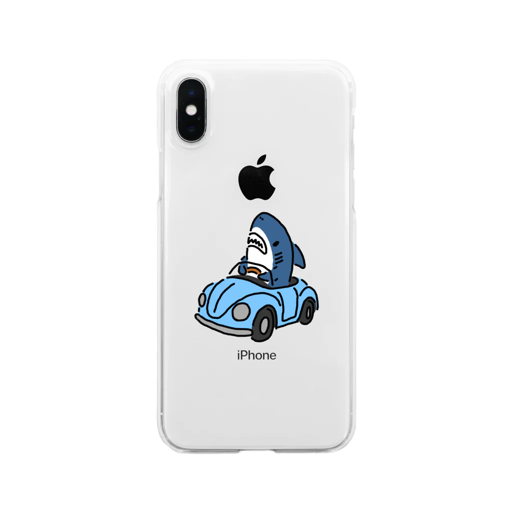 サメ わりとおもいの運転を覚えたサメ Clear Smartphone Case