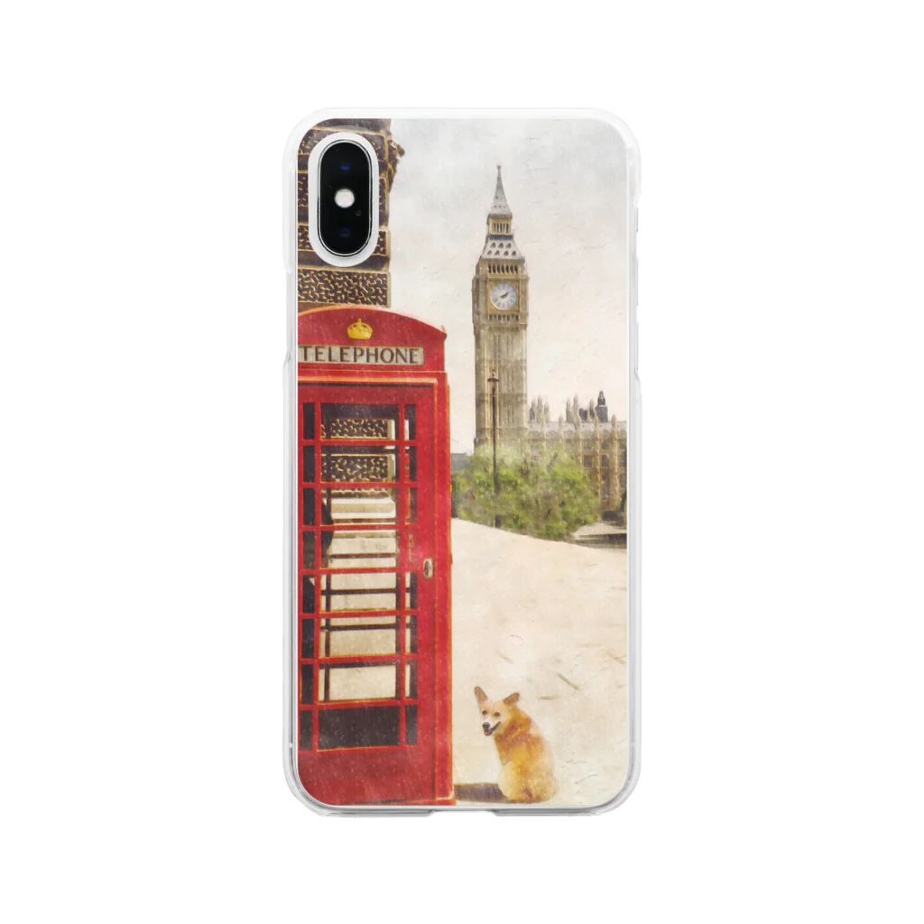 犬グッズの店しえるぶるーのコーギー in LONDON Clear Smartphone Case