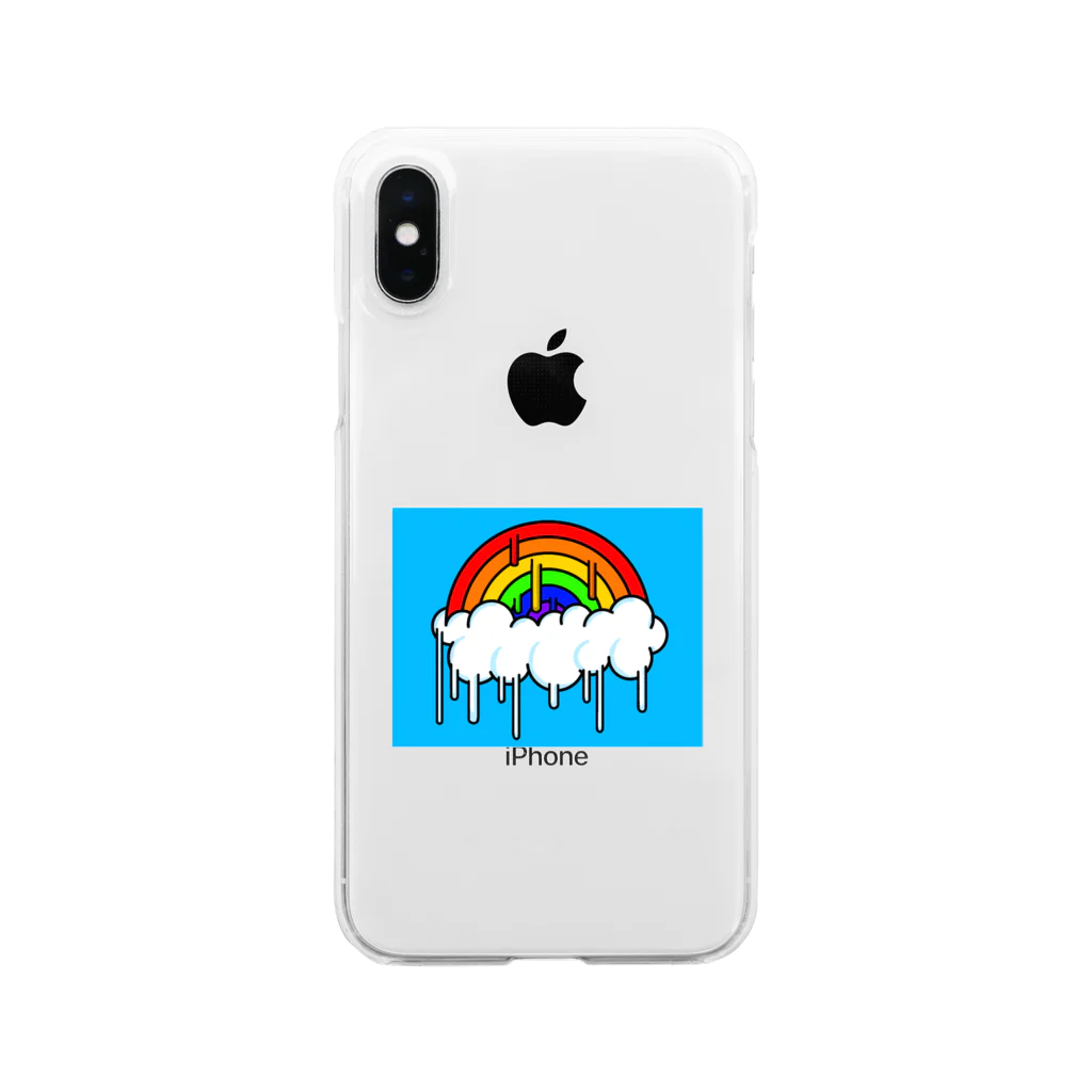 ommi worldの虹と雲と空 クリアスマホケース