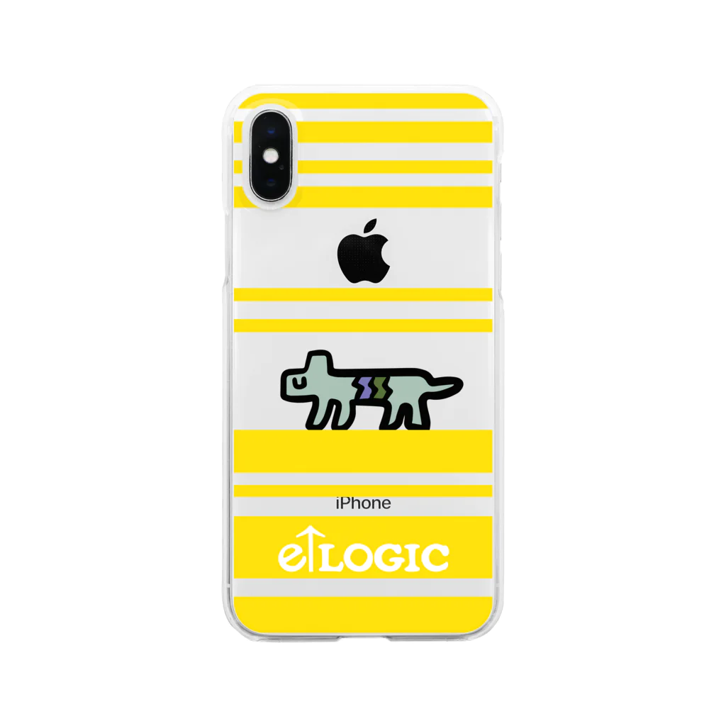 e↑LOGICのDOG クリアスマホケースYELLOW Clear Smartphone Case