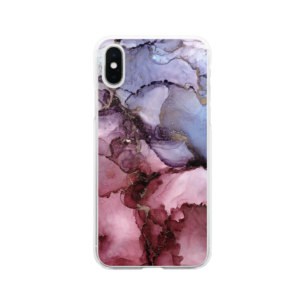 Lizamueのart://pink×purple Clear Smartphone Case