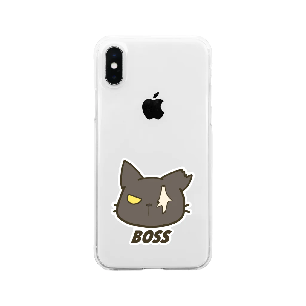 ねこのしっぽのBOSS クリアスマホケース