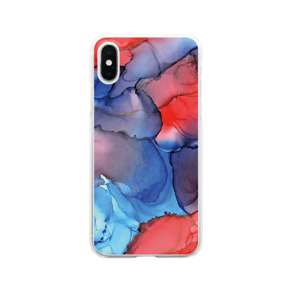 Lizamueのart://red×blue Clear Smartphone Case