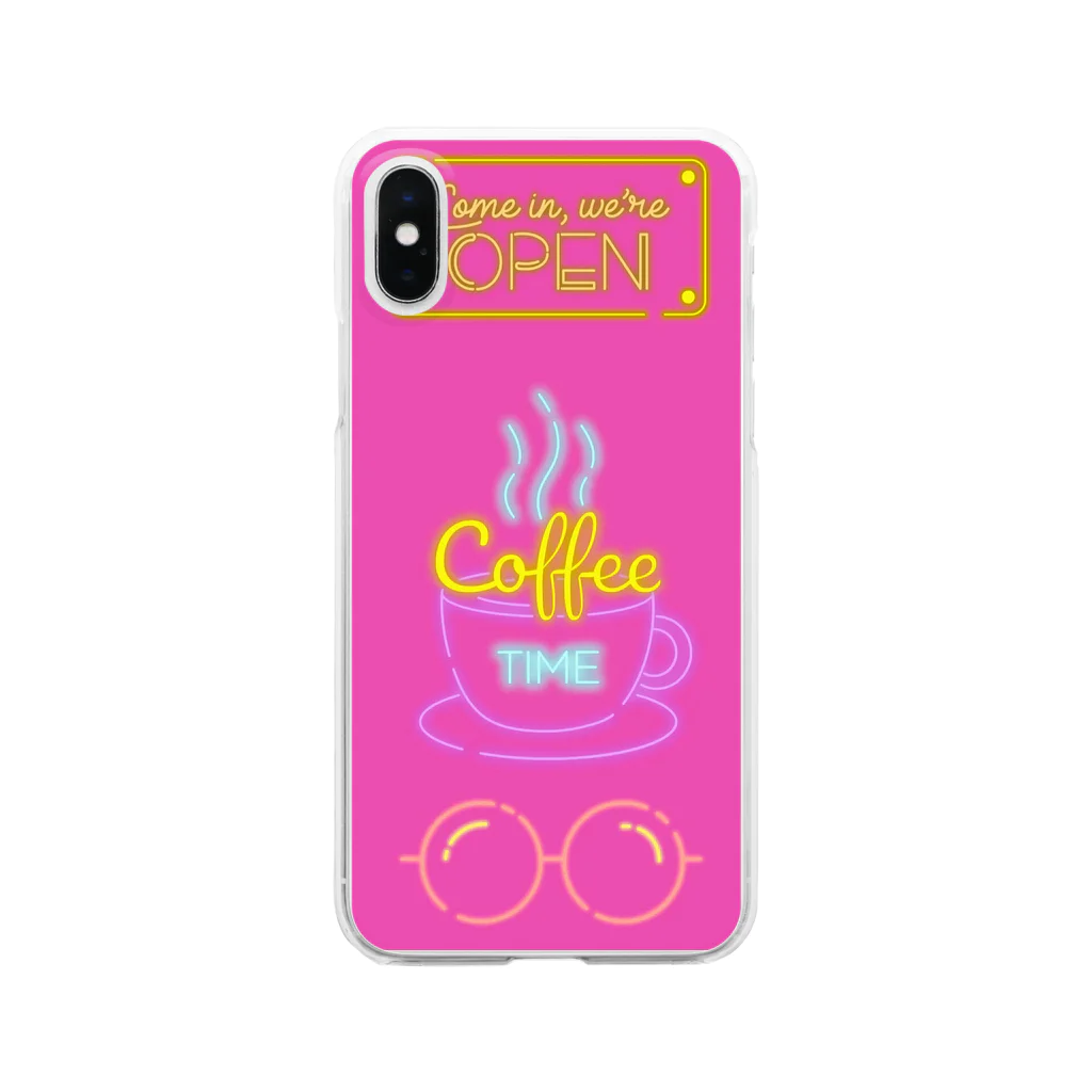 sopshizu shop ~CAFE  MOON~のcafe MOON スマホケース（iphoneX,XS専用） Clear Smartphone Case