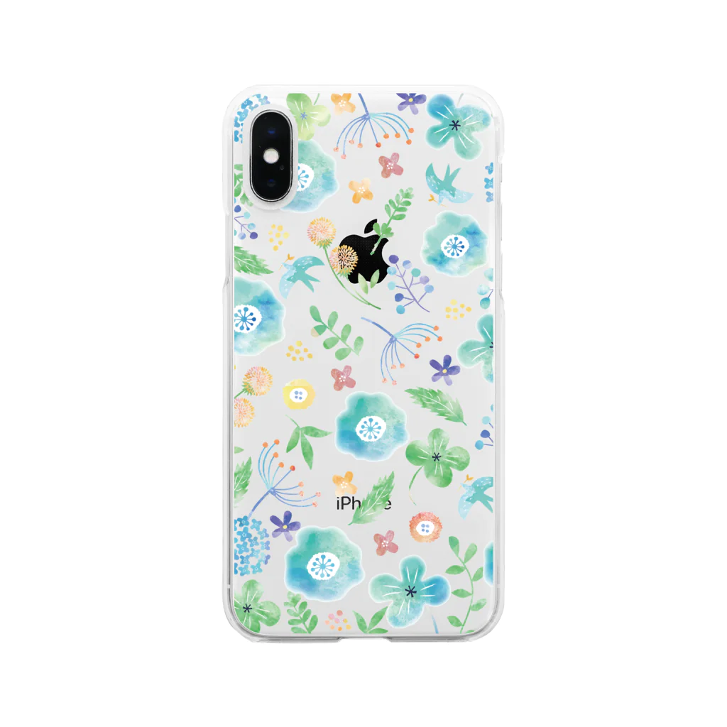 yumeyumeの水彩草花柄 Clear Smartphone Case